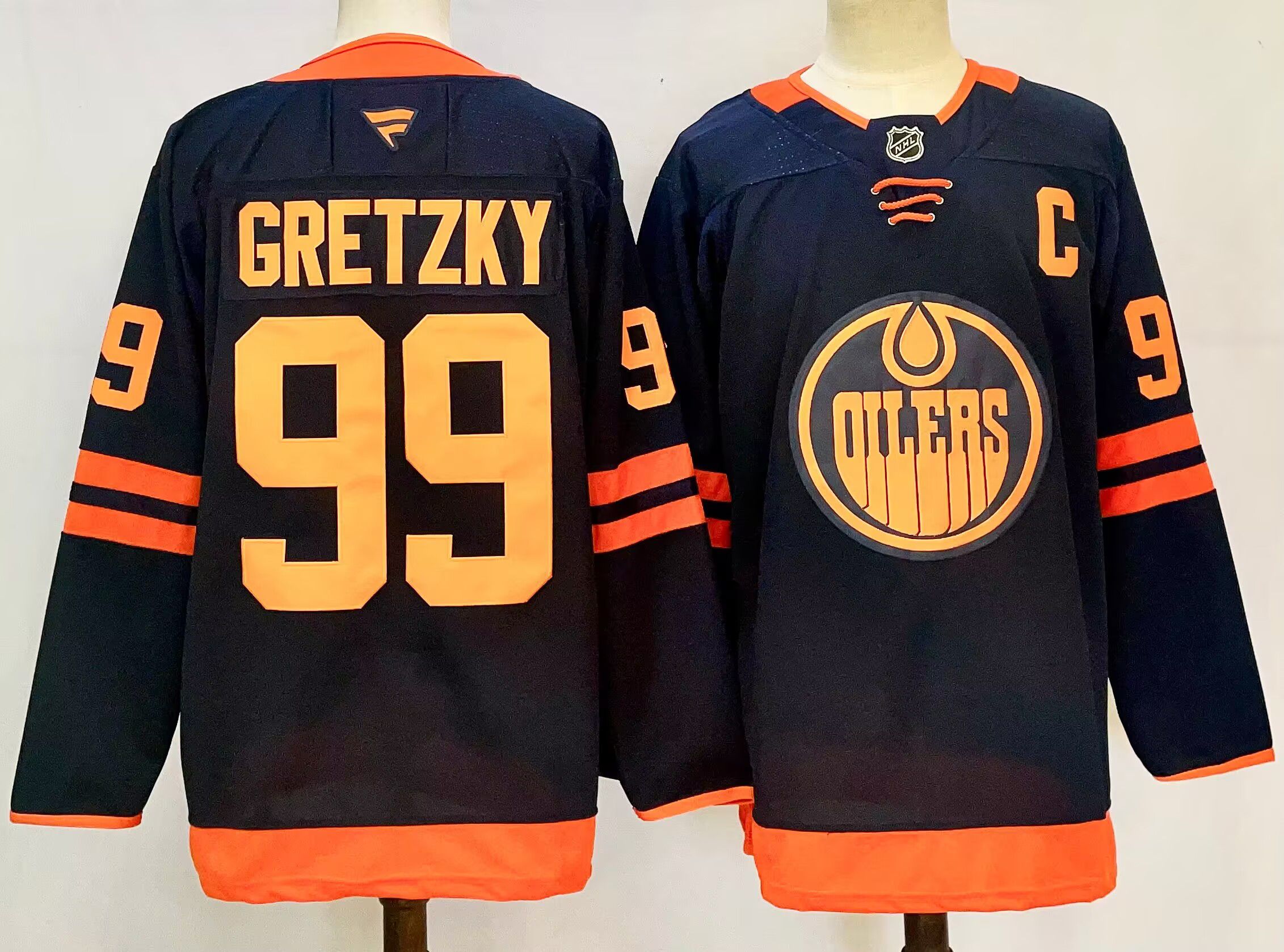 Men Edmonton Oilers #99 Gretzky Black 2025 Home Premier Player NHL Jersey